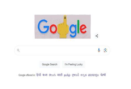 Google Doodle Unveils Index Finger Voting Sign Indicating Lok Sabha Elections 2024